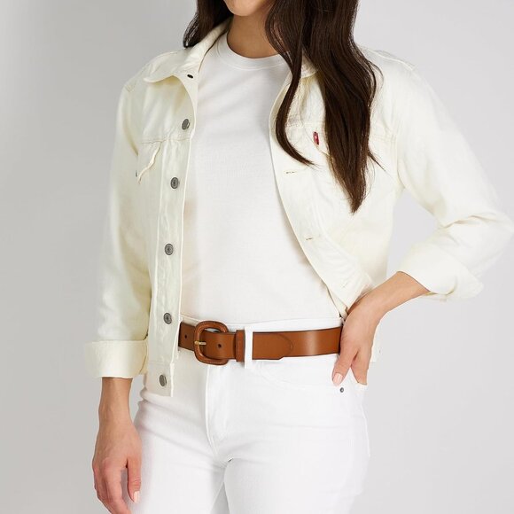 Women's Tan Imported Casual Wrapped Buckle Leather Belt For Jeans Dresses - Picture 6 of 7